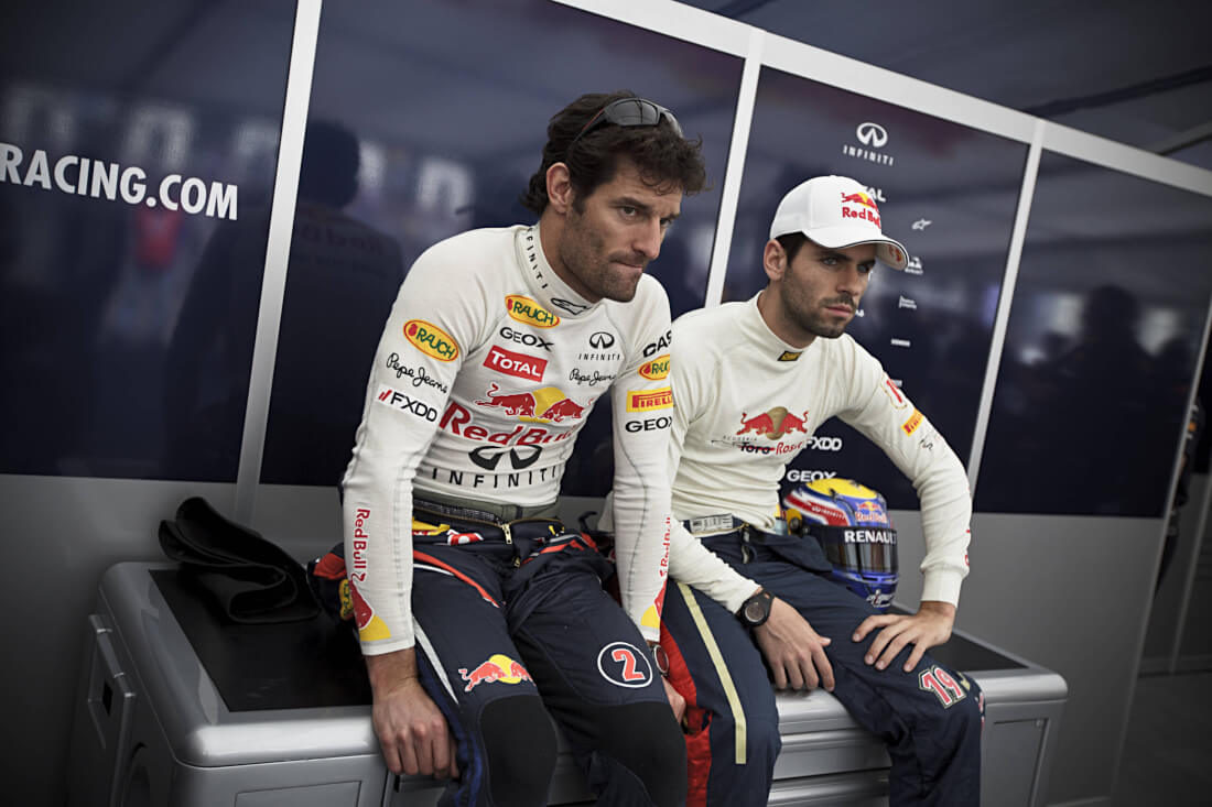 Mark Webber és Jaime Alguersuari 2011-ben - Fotó: Damiano Levati / Red Bull Content Pool