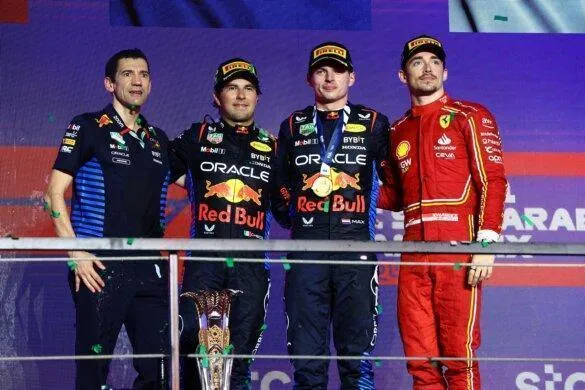 Charles Leclerc, Ferrari, Max Verstappen, Sergio Pérez, Red Bull